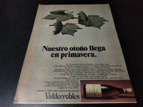 (pb296) Publicidad Clipping Vino Valderrobles * 1975