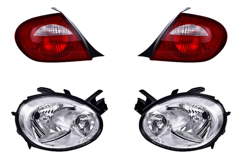 Faros Fdo Crom + Calaveras Depo Dodge Neon Del 2003 Al 2005