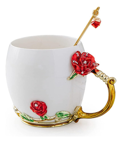 Taza De Café De Cerámica, Taza De Té Con Taza De Flores 3d C