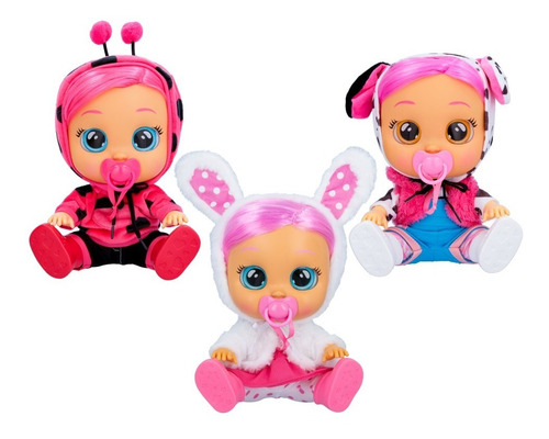 Imagen 8 de 10 de Cry Babies Muñeca Dressy Con Pelo Peina Lala Bebe Lloron Ed