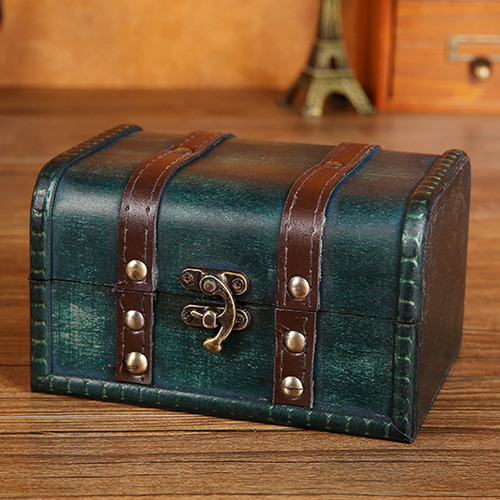 Caja De Joyería, Organizador De Cerradura De Hebilla Verde