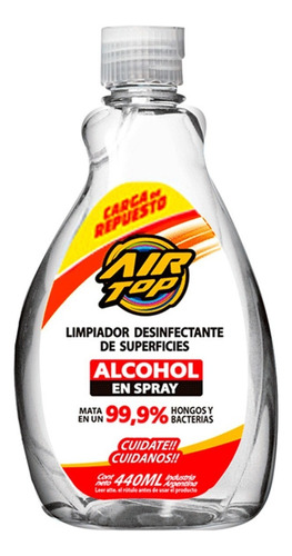 Alcohol liquido AIR TOP fragancia a neutra 440 ml 300 g