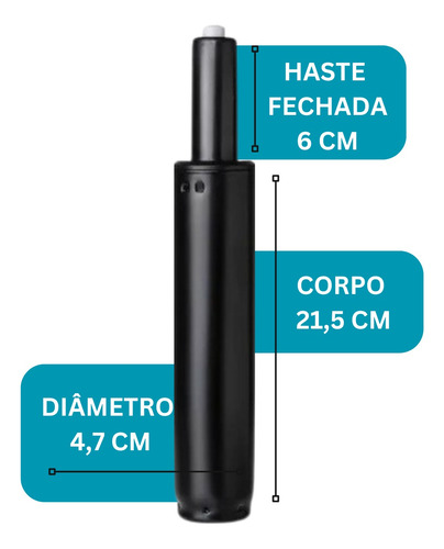 Pistão Gás Coluna Universal Cadeira Reforçado Classe 4 180kg