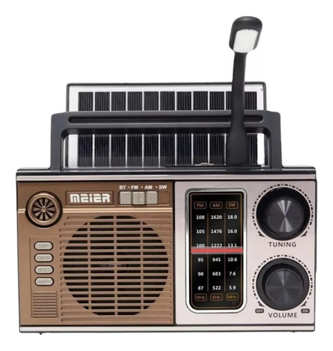 Radio Vintage Estilo Antiguo Panel Solar + Luz + Aux + Usb