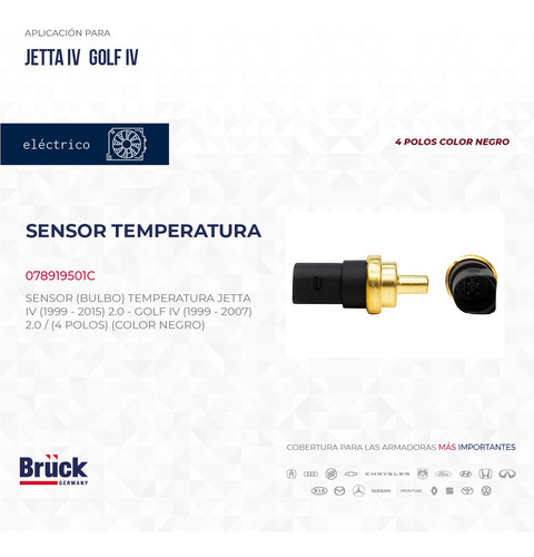 Bulbo Sensor Temperatura Jetta 2005 2.0 8v 078919501c