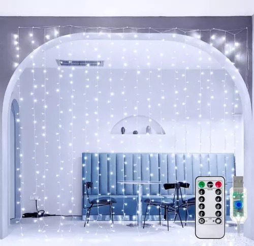 Para * Series Cortina Luces Navidenas Led Cascada 3x3m /