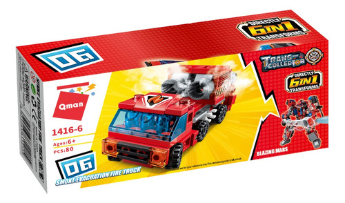 Qman Bloques Juguete Armar Set Bomberos Transformers Cantidad De Piezas 80