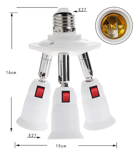 -360 Grados Ajustable-3 1 Adaptador De Enchufe Divisor ...