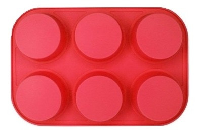 Molde Silicona Goma Horno Muffins Cupcakes X6 Reposteria