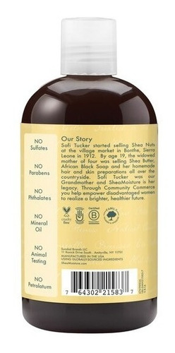 Shampoo Shea Moisture Black Castor Oil Ricino - Crecimiento
