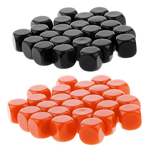 Dados De Casino Naranja + Negro