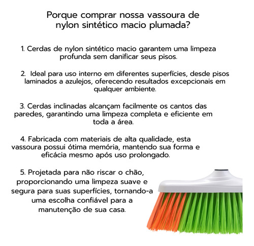 Vassoura Multiuso Cerdas Macias Plumada - Cores Diversas