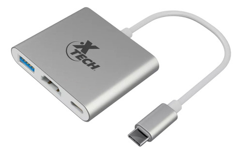 Hub Adaptador Xtech Xtc-565 Usb Tipo C 3 En 1 Hdmi , Usb Y T