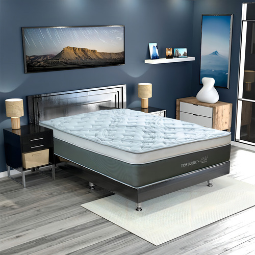 Colchón King Size Restonic Elif Premiun Tecnologia Ortoped Color Gris