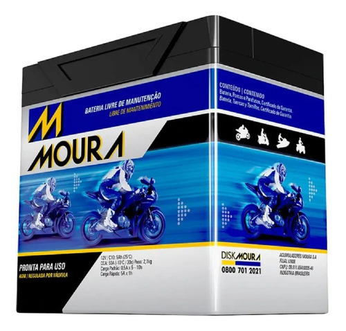 Bateria Moto Ma 12-d Moura Harley Davidson  Tenere 600 / 