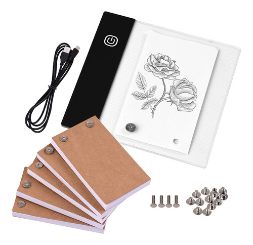 Flip Book Kit Con Mini Almohadilla Led Lightbox Tablet Diseñ