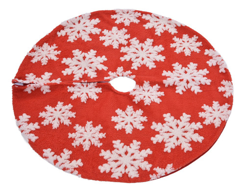 Tapete Navideño Blanco Con Estampado De Copos De Nieve
