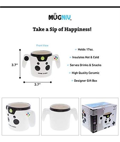 Mugniv Game Over Controller Taza Novedosa: Tazas De Café De