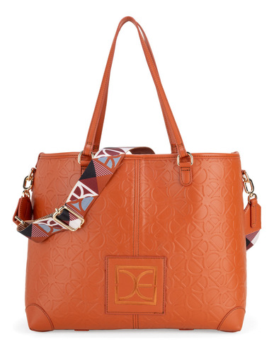 Bolsa Tote 2 En 1 Cloe Iniya Grande Color Naranja