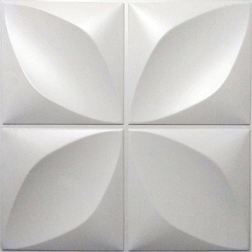 Revestimento Placa 3d De Pvc 50 X 50cm Paredes Tetos Relevo Cor Primavera Branca