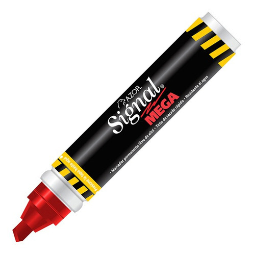 Marcador Permanente Azor Signal Mega 1500ro Rojo 6mm C/6pzs