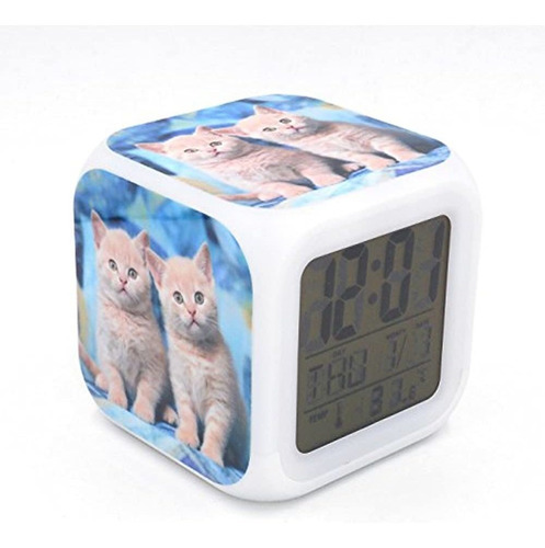 Boyan New British Shorthair Cat Kitty Led Despertador Reloj 