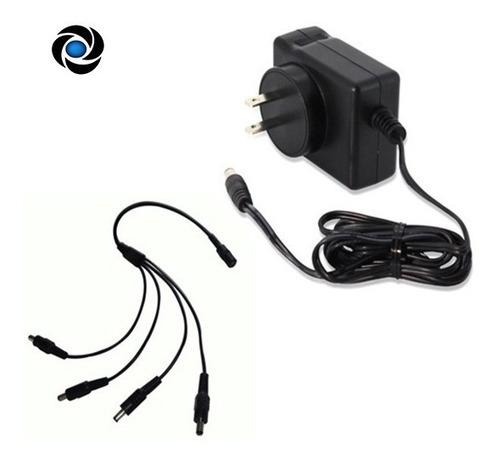 Imagen 1 de 7 de Fuente Switching 12v 2amp 2a + Splitter 1x4 Ideal 4 Camara Cctv Seguridad