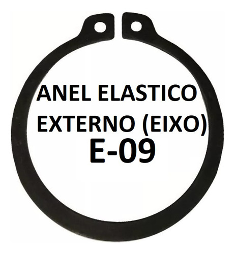 Anel Elastico Para Eixo 09 Mm Externo - Kit Com 10 Peças
