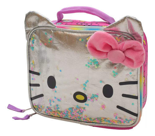 Hello Kitty Lonchera / Bolsa Para Almuerzo Insulada Rosa/plata Hello Kitty