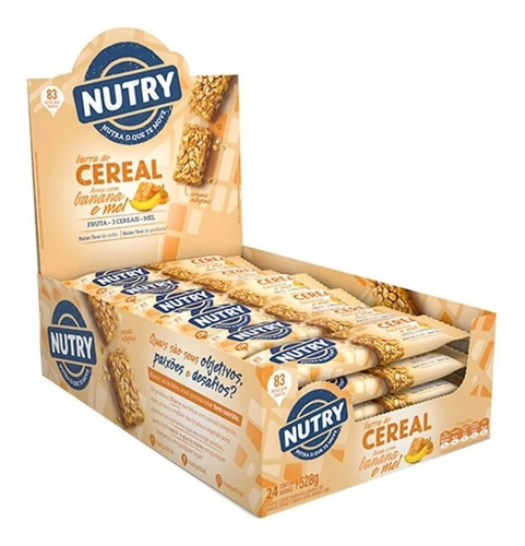 Barra De Cereais Nutry Aveia Banana E Mel 22g C/ 24 Unidades