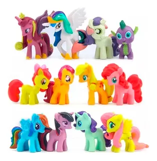 Brinquedo Kit 12 Mini Bonecos My Little Poney My Pony