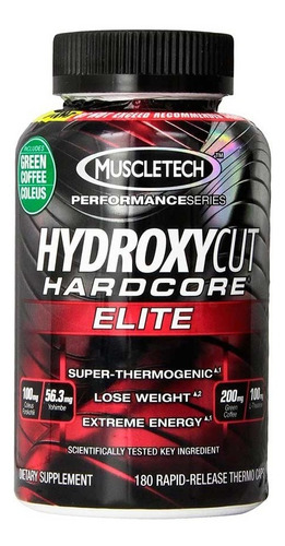 Muscletech Hydroxycut Hardcore Elite 180 Capsulas Sabor 180 Caps Blancas