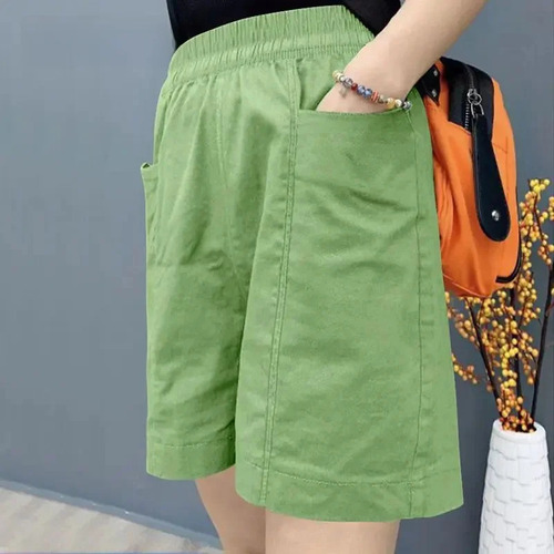 Pantalones Cortos Rectos Casuales De Algodón De Talla Grande