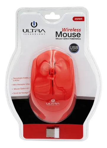 Mouse Optico Inalambrico Ultra Rojo