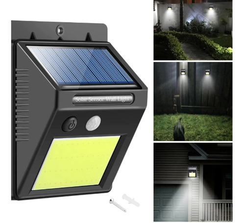 Imagen 7 de 9 de Aplique Reflector Led Panel Solar Sensor Movimiento 48 Leds