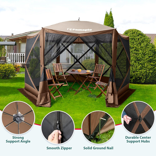 Pamapic 12 X 12 Pies Camping Portable Pop-up Gazebo, Carpa D