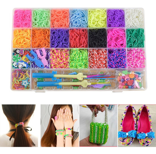 Suit Loom Bands Diy Kit De Fabricación De Pulseras De Goma C