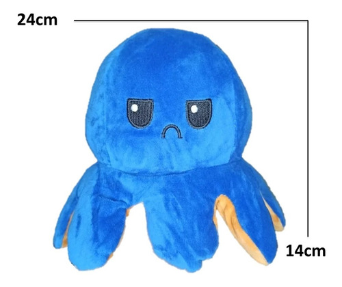 Pulpo Reversible Peluche 20cm Estado De Ánimo Colores Regalo