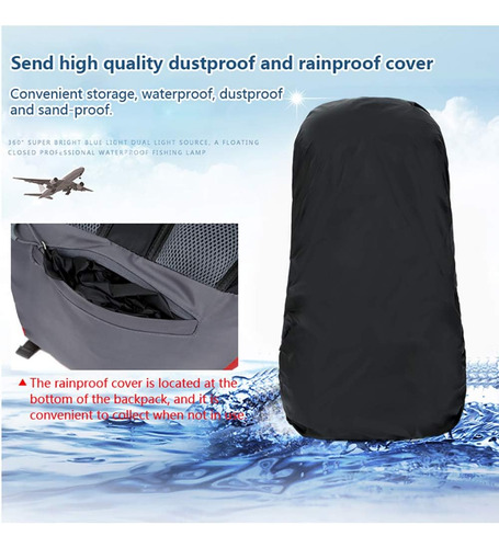 Mochila Senderismo Impermeable Ligera Azul Marino 60l