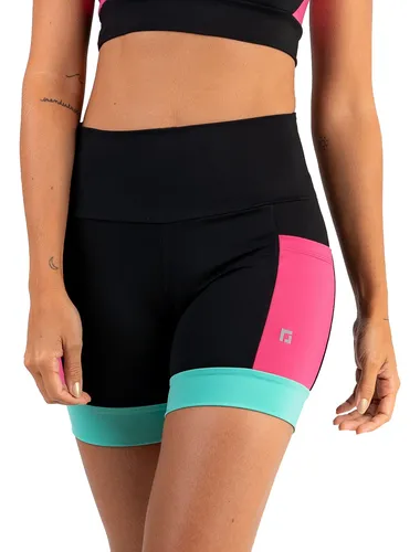 Shorts Feminino Cintura Alta Com Bolsos Academia Corrida 