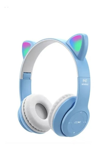 Audifono Oreja De Gato Bluetooth Cat Ear Con Microfono Y Luz