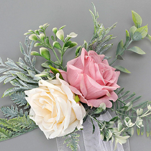Arreglo De Flores De Pasillo Y Flores De Rosa Amarillo Claro