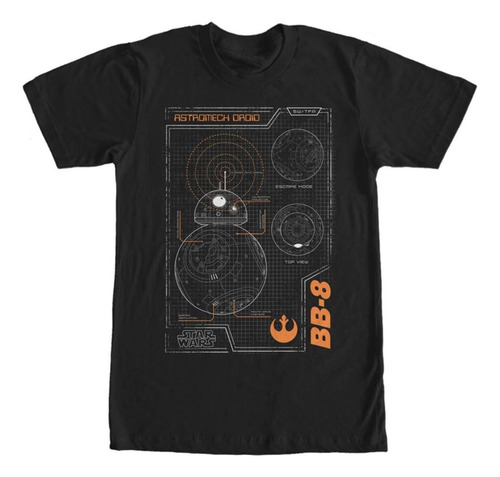 Star Wars Bb8 Schema Playera Para Hombre, Negro, Grande
