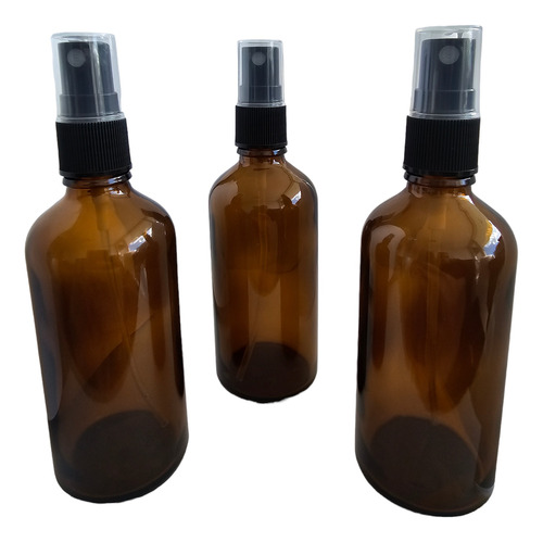 Botella Envase Vidrio Spray 100 Ml Ambar - 10 Unidades