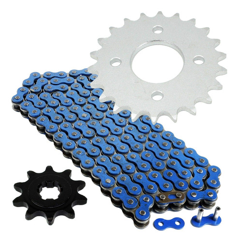 Caltric Kit Cadena Transmision Azul Piñon Para Suzuki Lt80