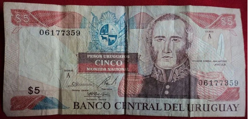 Billete Cinco Pesos Uruguayos