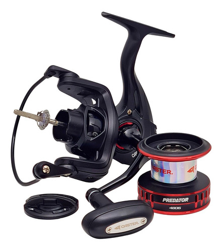 Imagen 4 de 5 de Reel frontal Caster Predator 5806 derecho/izquierdo color negro