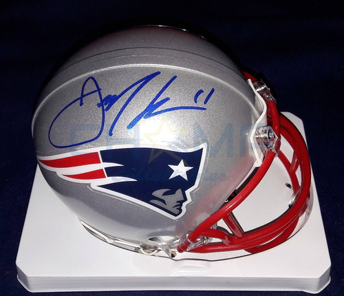 Mini Casco Autografiado Julian Edelman New England Patriots