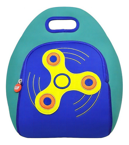 Waykap Lunchera Infantil Termica Neoprene Spiner Verde Color Azul Spinner