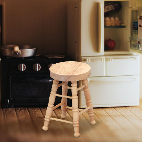 6 Mini Silla Para Casa De Marrón Claro